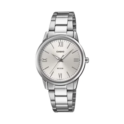 Casio Women's Silver Dial Stainless Steel Analog Dress Watch - Ltp-1303dd-7avdf In Metallic