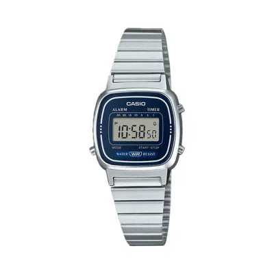Casio Women's Silver Digital Retro Watch - La-670wa-2d In Metallic