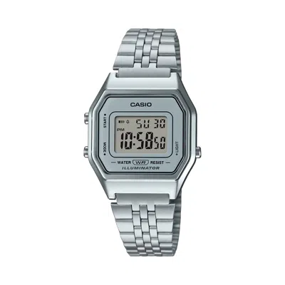 Casio Women's Silver Digital Watch With Light Dial - La-680wa-7df In Multi