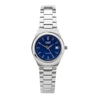 Casio Women's Silver Stainless Steel Analog Watch With Blue Dial - Ltp-1170a-2a
