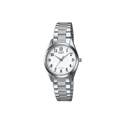 Casio Women's Silver Stainless Steel Analog Watch With White Dial - Ltp-1274d-7b
