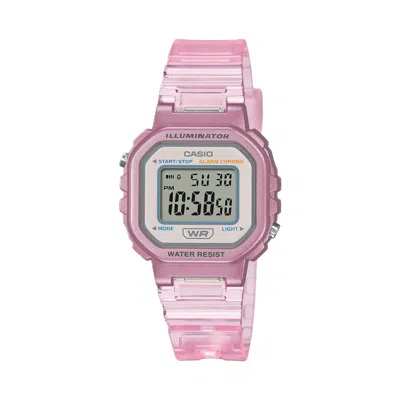 CASIO WOMEN'S TRANSPARENT PINK DIGITAL WATCH - LA-20WHS-4ACF