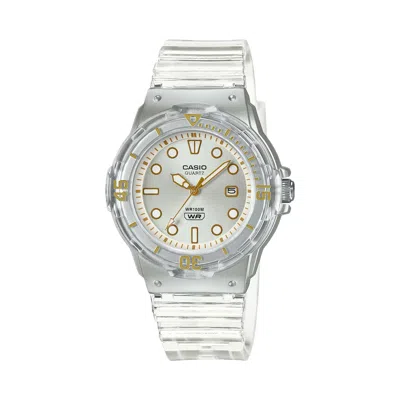 Casio Women's Transparent White Water-resistant Watch - Lrw-200hs-7evcf In Metallic