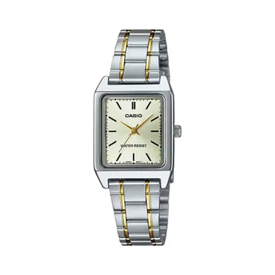 Casio Women's Two-tone Stainless Steel Analog Watch Champagne Dial - Ltp-v007sg-9eudf In Metallic