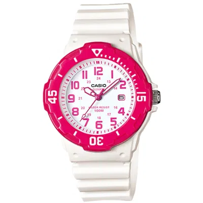 Casio Women's Water-resistant Analog Watch With Coral Dial - Lrw-200h-4bv In Pink