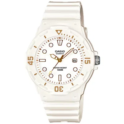 Casio Women's Water-resistant Analog Watch With White Dial - Lrw-200h-7e2v In Brown