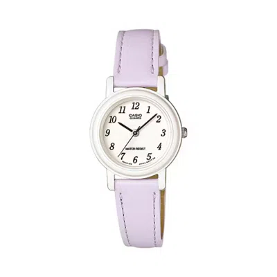 Casio Women's White Dial Pink Leather Strap Watch - Lq-139l-6b In Gold