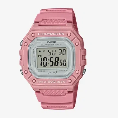 Casio Womens Pink Strap Watch W218hc-4av In Transparent