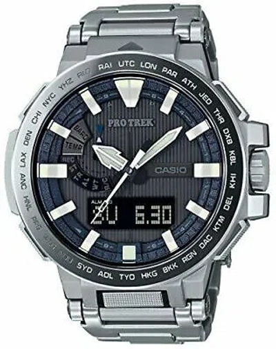Pre-owned Casio Wristwatch Pro Trek Manaslu Radio Solar Prx-8000gt-7jf Men Watch Japan