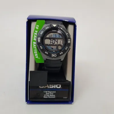Pre-owned Casio Ws1100h-1akc Mens Watch With Tide Graph And Moon Phase Black Color 43mm