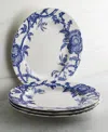 Caskata Arcadia Rimmed Dinner Plate, Set Of 4 In Blue On White