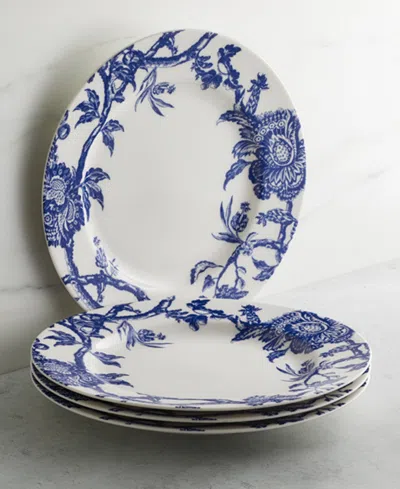 Caskata Arcadia Rimmed Dinner Plate, Set Of 4 In Blue On White