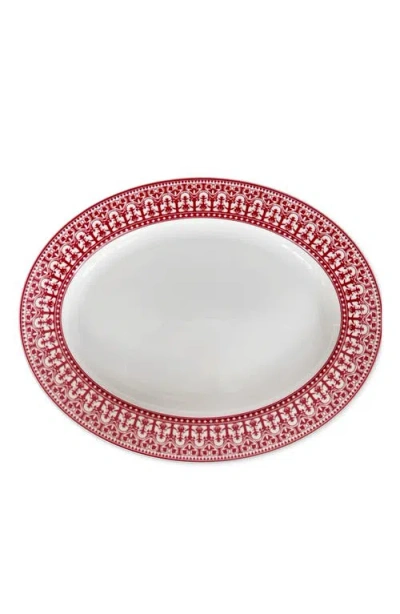CASKATA CASKATA CASABLANCA CRIMSON RIMMED OVAL PLATTER
