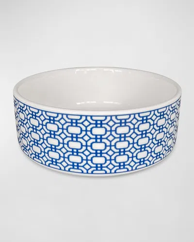 Caskata Newport Garden Gate Large Pet Bowl In Blue