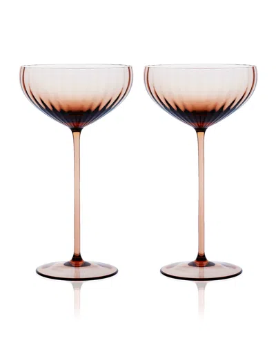 Caskata Quinn Coupe Glasses, Set Of 2 In Amber