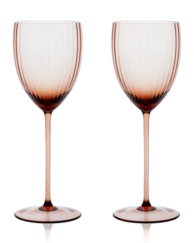 Caskata Quinn White Wine Glasses, Set Of 2 In Brown