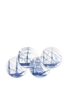 Caskata Rigging Blue Canapes Plates, Set Of 4 In Blue