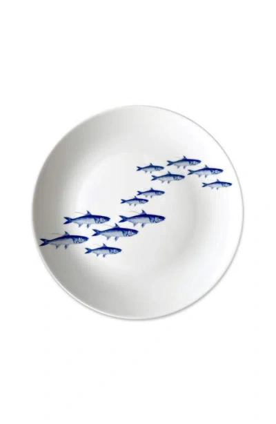 CASKATA CASKATA SCHOOL OF FISH BLUE COUPE DINNER PLATE
