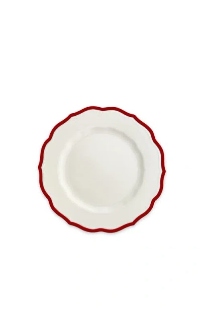 Caskata Stella Crimson Scalloped Salad Plate In Red