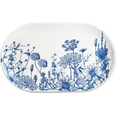 Caskata Summer Blues Large Coupe Oval Platter