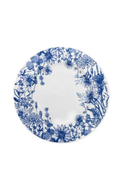 Caskata Summer Blues Rimmed Dinner Plate