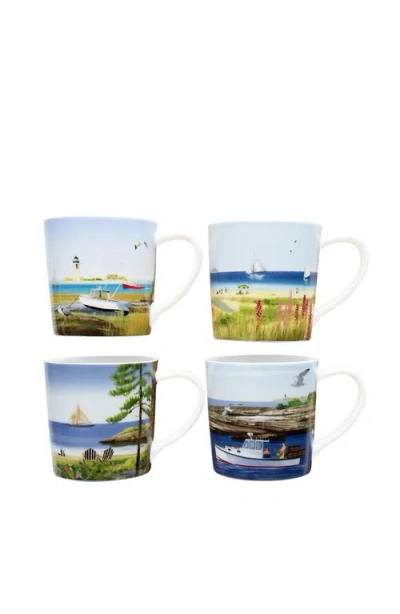 Caskata X Felix Doolittle "by The Sea" Mugs, Mixed Set Of 4 In Multi