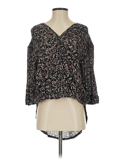 Pre-owned Caslon 3/4 Sleeve Blouse In Black
