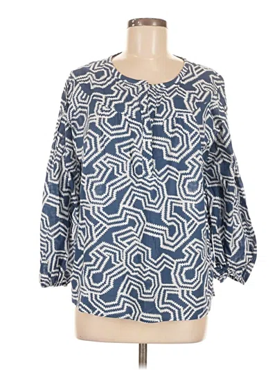 Pre-owned Caslon 3/4 Sleeve Blouse In Blue