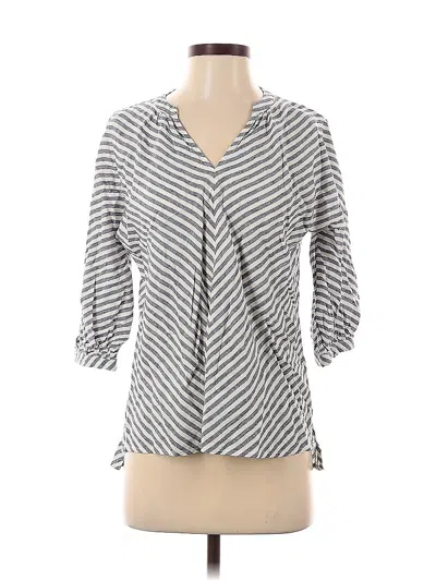 Pre-owned Caslon 3/4 Sleeve Blouse In Gray