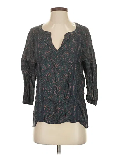 Pre-owned Caslon 3/4 Sleeve Blouse In Gray