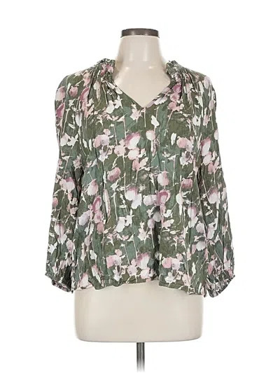 Pre-owned Caslon 3/4 Sleeve Blouse In Green