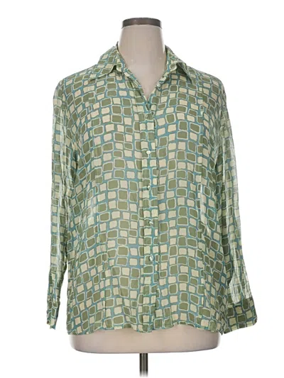 Pre-owned Caslon 3/4 Sleeve Blouse In Green