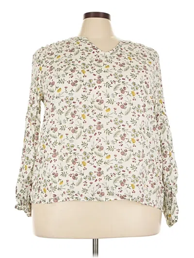 Pre-owned Caslon 3/4 Sleeve Blouse In Ivory