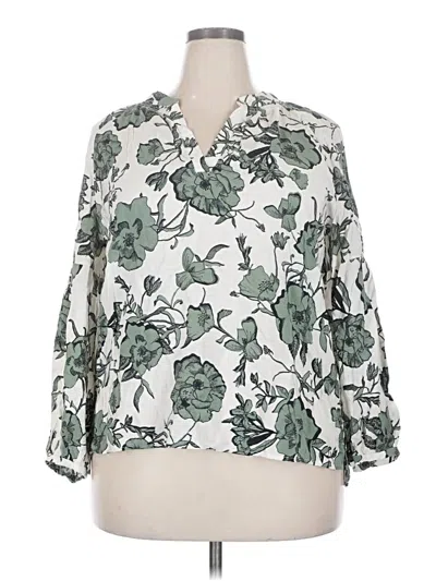 Pre-owned Caslon 3/4 Sleeve Blouse In Ivory