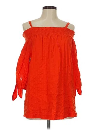 Pre-owned Caslon 3/4 Sleeve Blouse In Orange