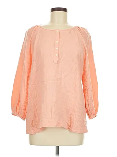 Pre-owned Caslon 3/4 Sleeve Blouse In Orange