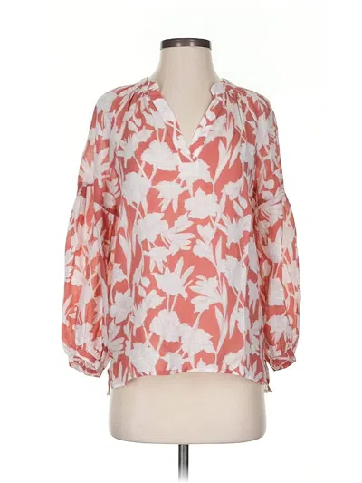 Pre-owned Caslon 3/4 Sleeve Blouse In Pink