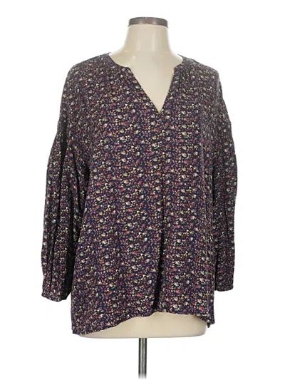 Pre-owned Caslon 3/4 Sleeve Blouse In Purple