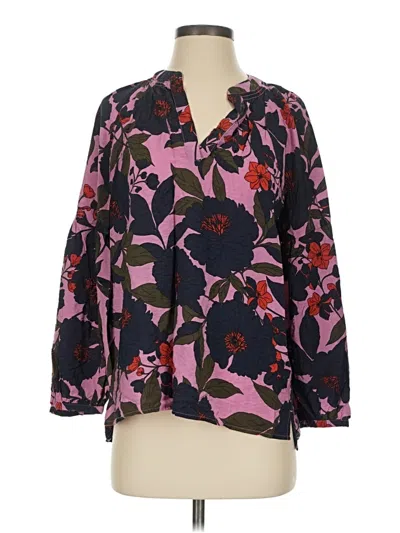 Pre-owned Caslon 3/4 Sleeve Blouse In Purple