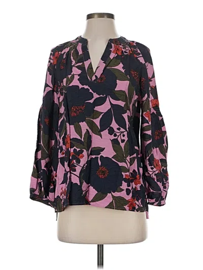 Pre-owned Caslon 3/4 Sleeve Blouse In Purple