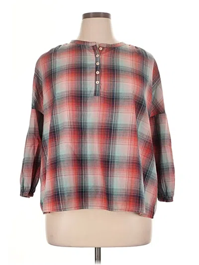 Pre-owned Caslon 3/4 Sleeve Blouse In Red