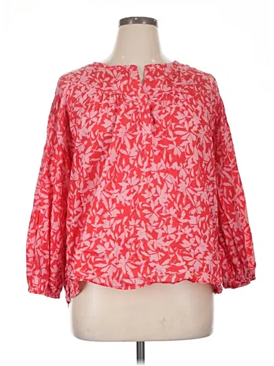 Pre-owned Caslon 3/4 Sleeve Blouse In Red