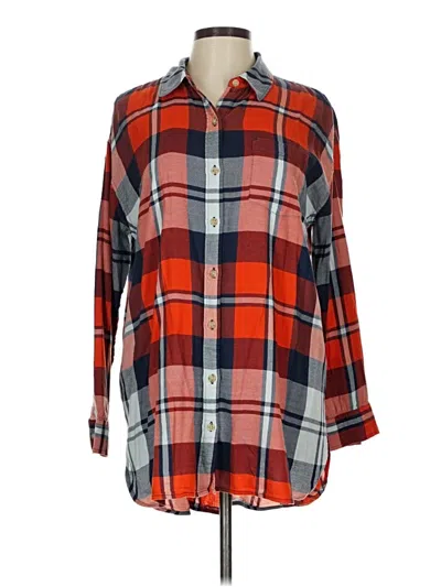 Pre-owned Caslon 3/4 Sleeve Button Down Shirt In Orange