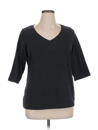 Pre-owned Caslon 3/4 Sleeve T-shirt In Black