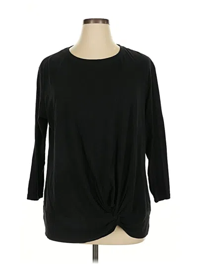 Pre-owned Caslon 3/4 Sleeve T-shirt In Black