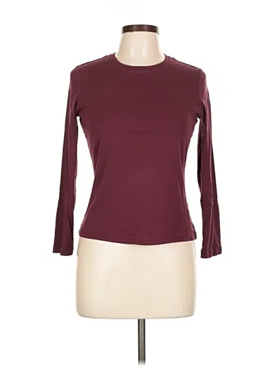 Pre-owned Caslon 3/4 Sleeve T-shirt In Burgundy