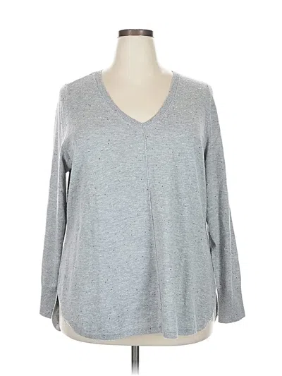 Pre-owned Caslon 3/4 Sleeve T-shirt In Gray