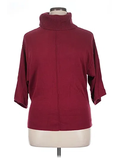 Pre-owned Caslon 3/4 Sleeve Top Burgundy Turtleneck Tops