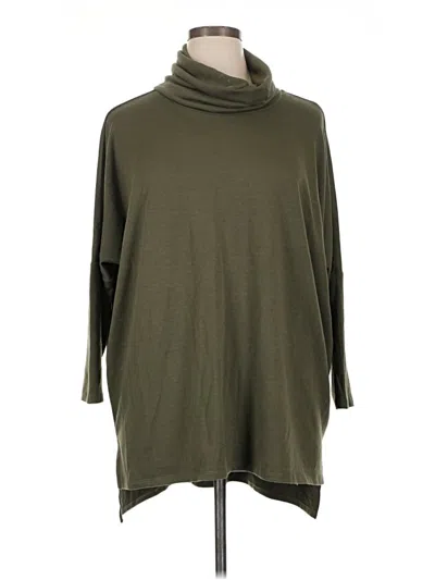 Pre-owned Caslon 3/4 Sleeve Top Green Turtleneck Tops