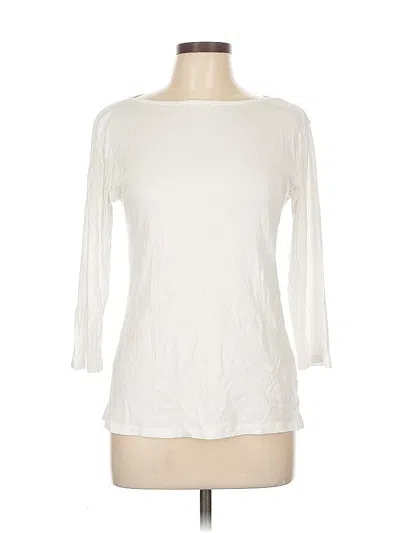 Pre-owned Caslon 3/4 Sleeve Top Ivory Boatneck Tops In White